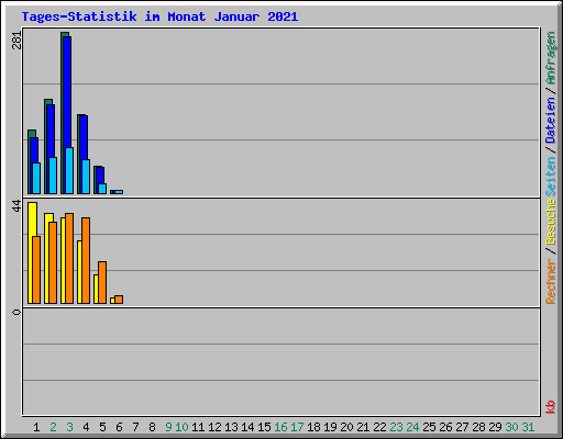 Tages-Statistik im Monat Januar 2021