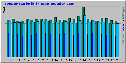 Stunden-Statistik im Monat November 2025